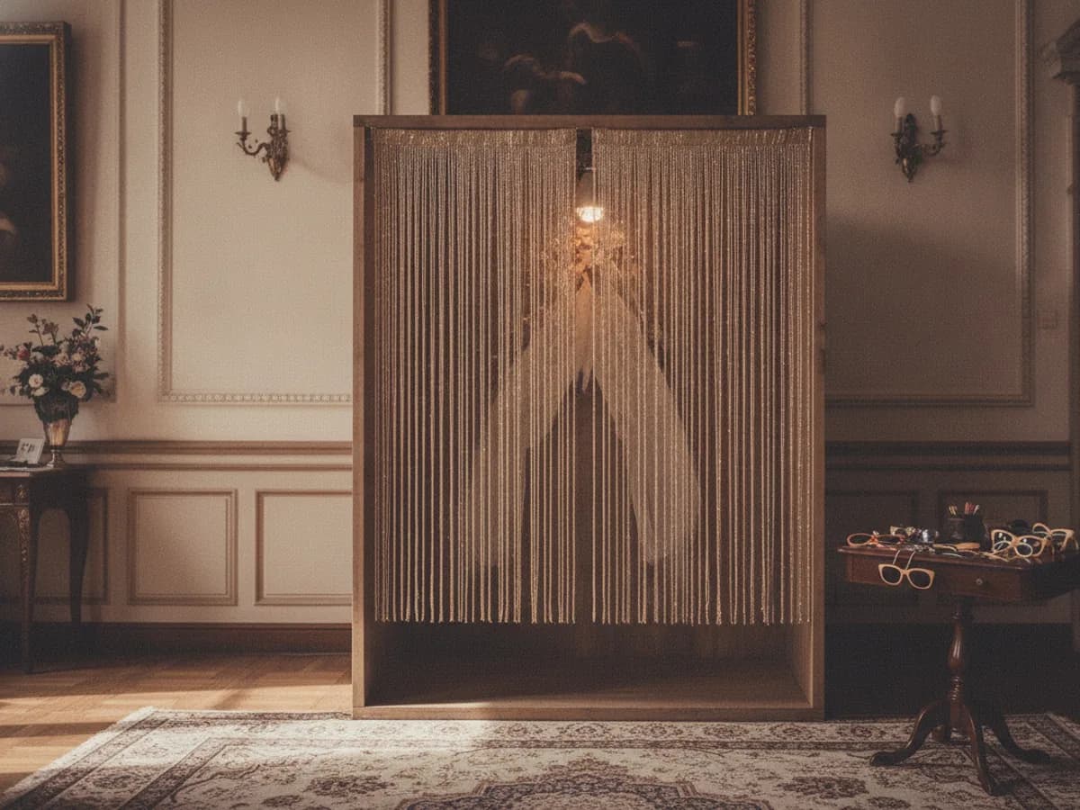 Fotobox mit Lichterkette in einem festlich dekorierten Saal